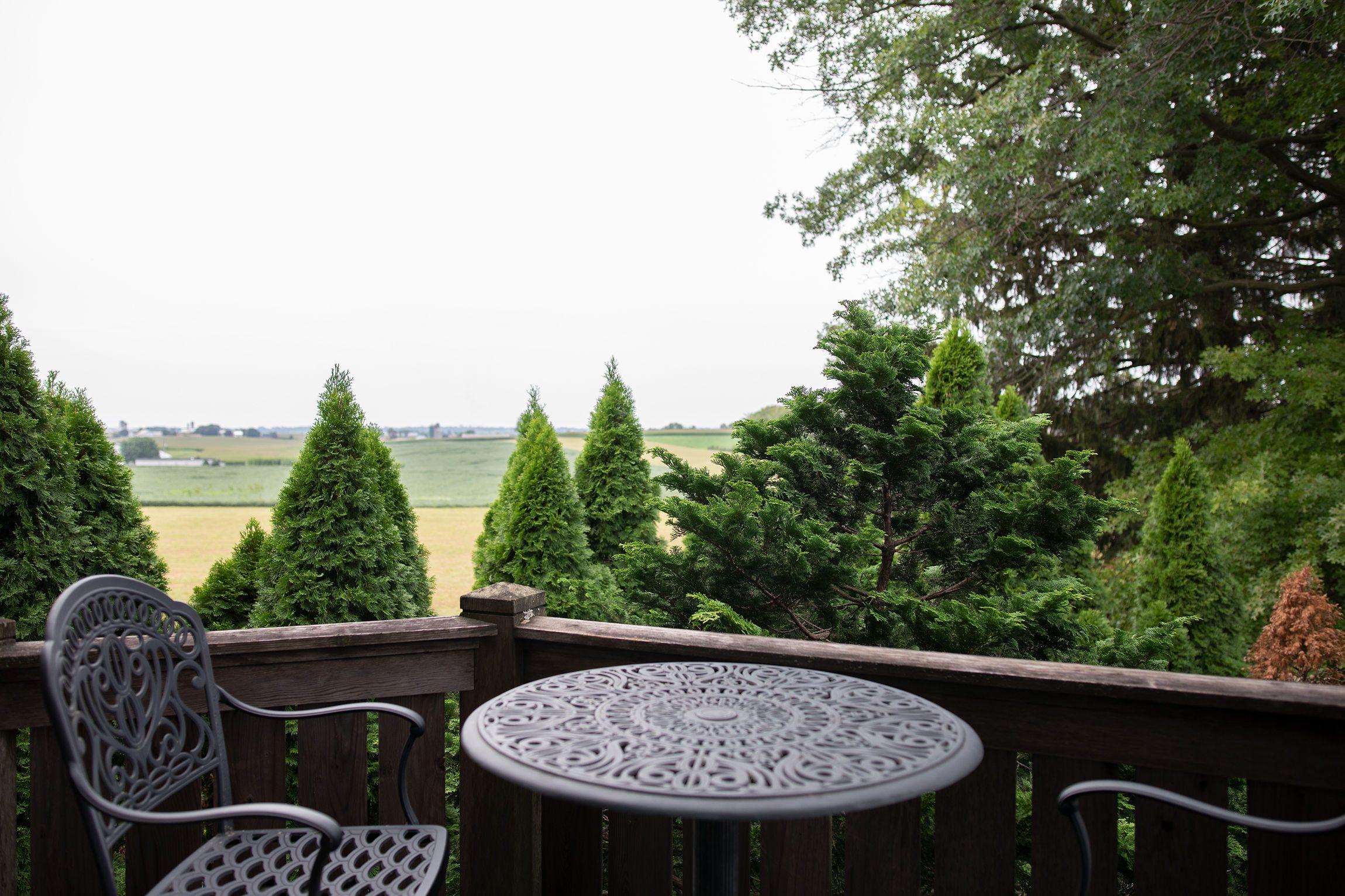 Outdoor deck view of the Victorian Suite at Twin Pine Manor in Lancaster County, PA