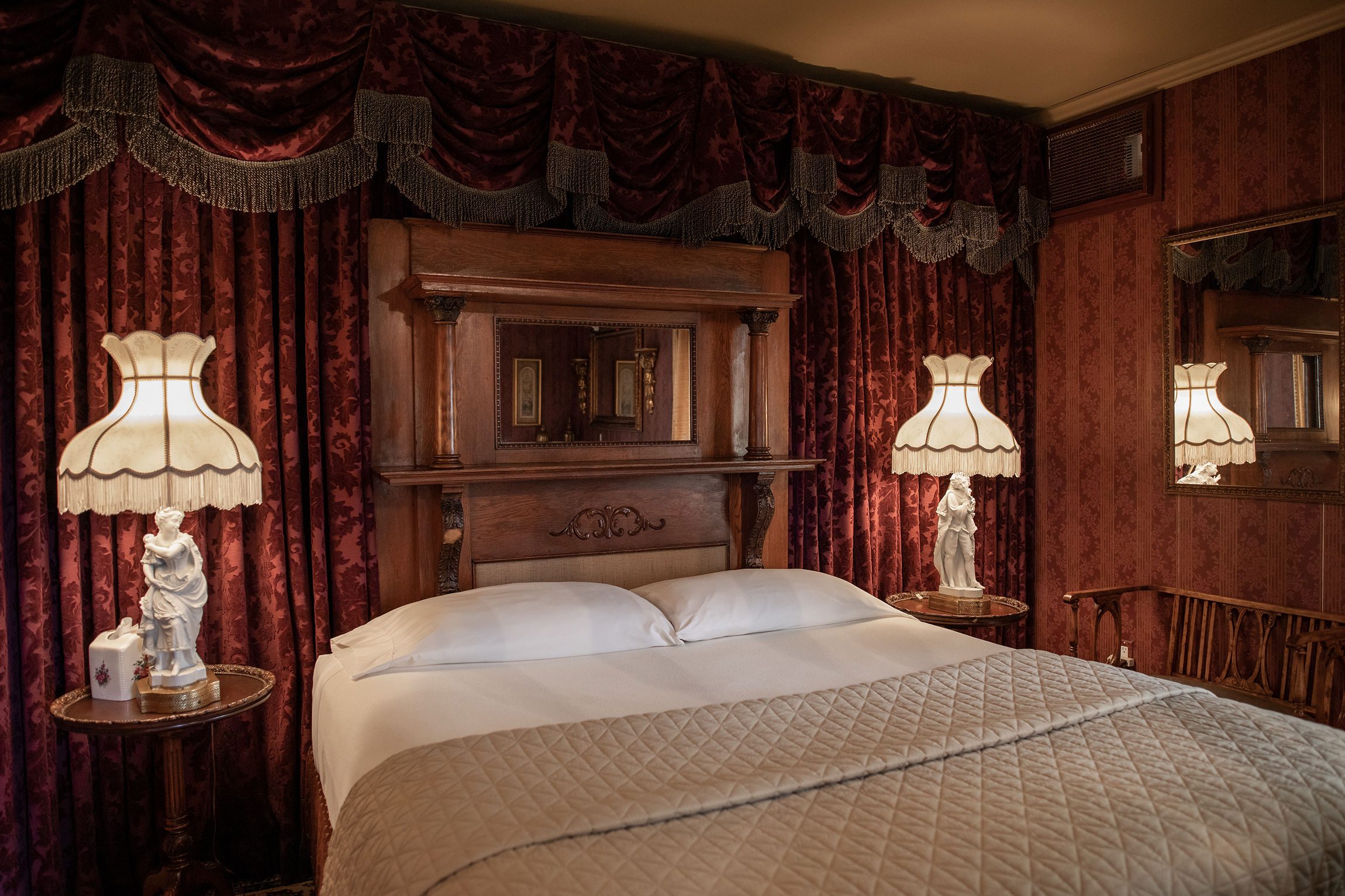 The bedroom in the Victorian Suite at Twin Pine Manor in Lancaster County, PA